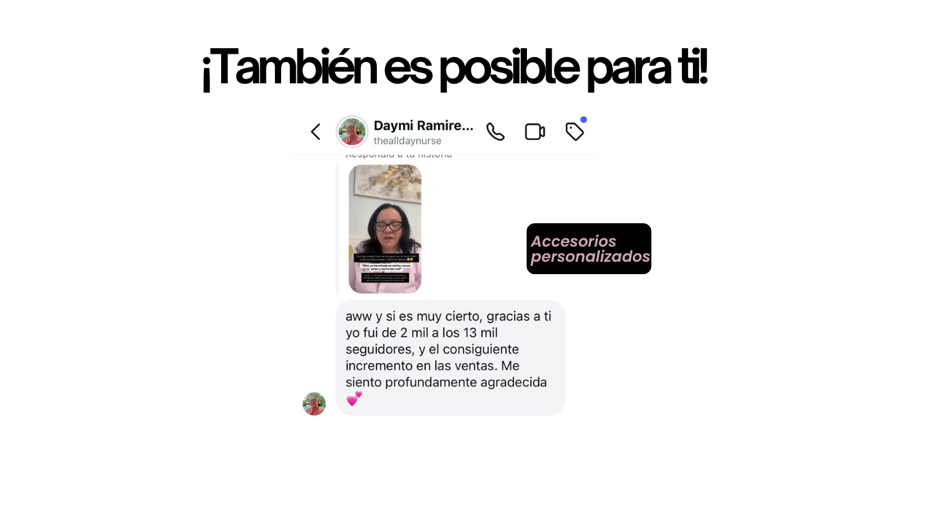 Testimonio de accesorios personalizados: de 2 mil a 13 mil seguidores
